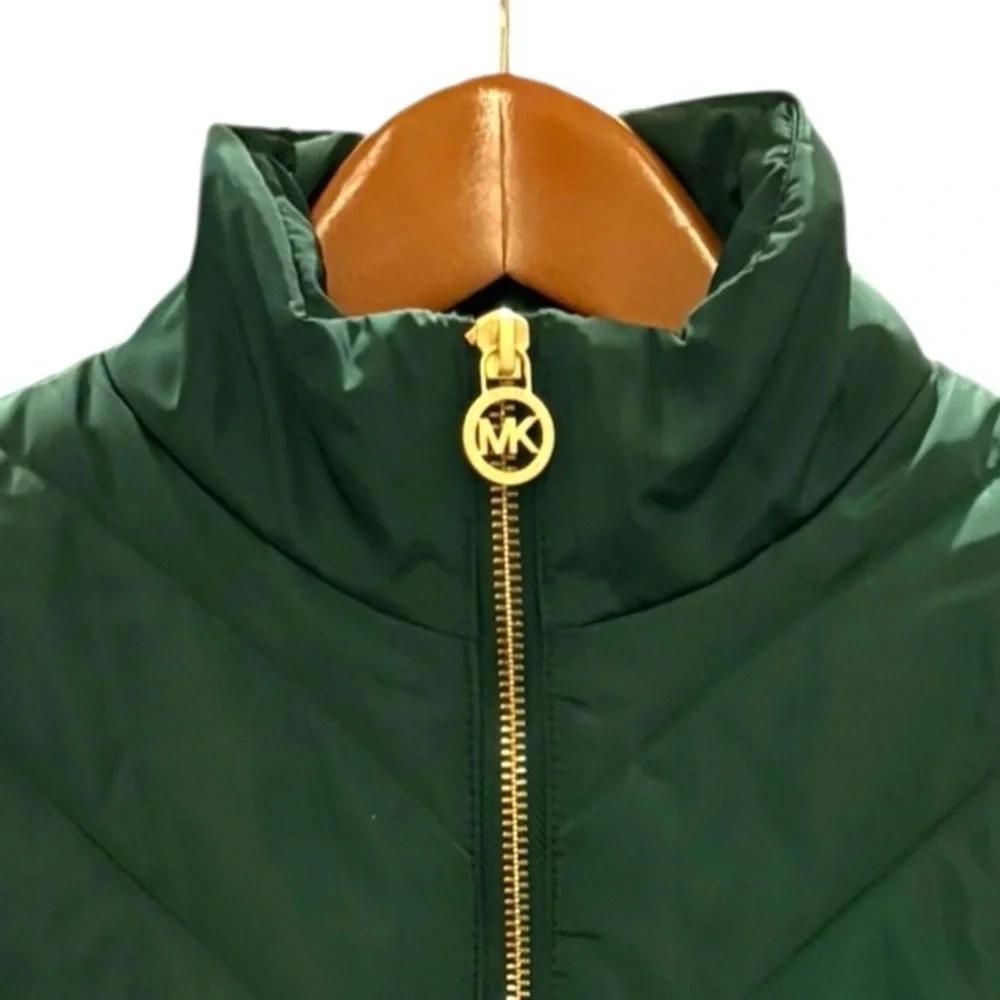 MICHAEL Michael Kors NWT Green Chevron Ski Vest in Sz XS - Picture 9 of 9